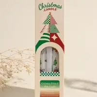 Набор свечей античных, 2,2х25 см, 2 шт "Новогодние пёсики" белые 8х28х2,3 см