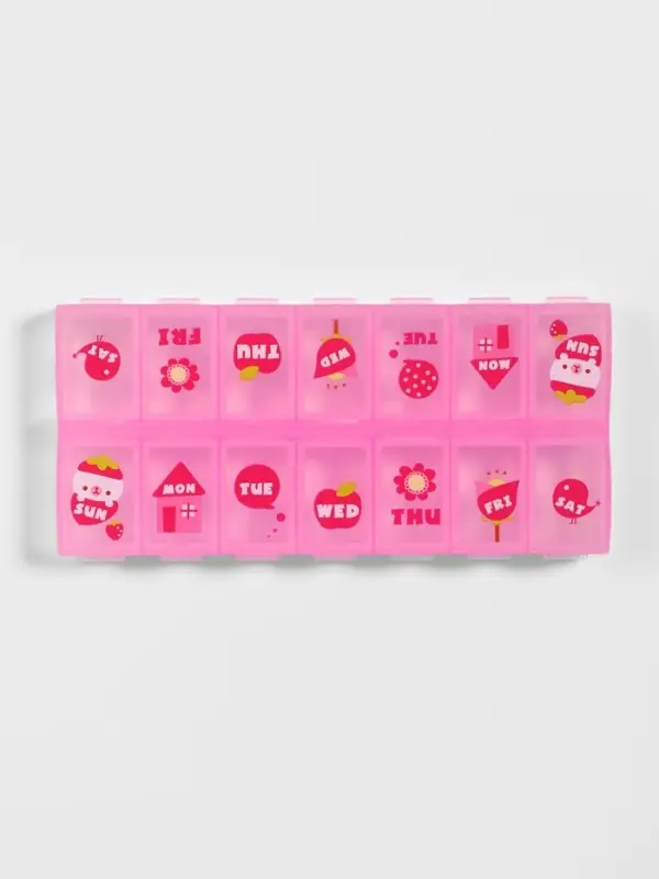 Таблетница &laquo;Картинки&raquo;, 13&times;6&times;2 см, 14 секций, МИКС