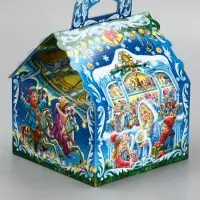 Подарочная новогодняя коробка «Карнавал», для сладких подарков, 16×16×22 см