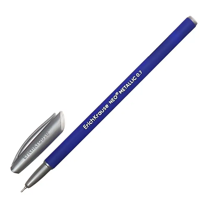 Ручка шариковая ErichKrause Neo Stick Metallic, узел 0.7 мм, синяя