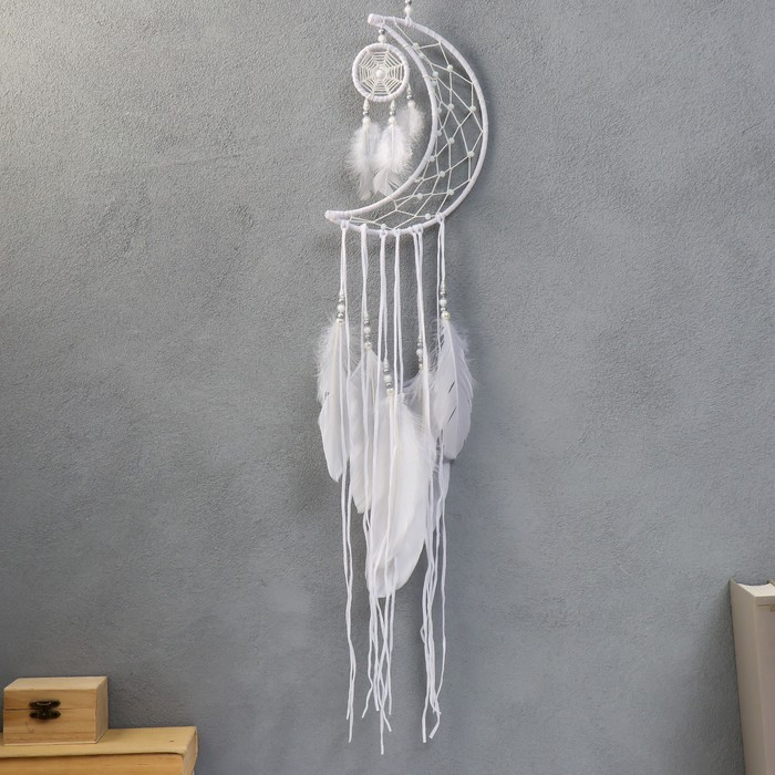 Ловец снов двойной Ловец снов двойной "Месяц" белый d=5 см, d=20 см 75х20 см