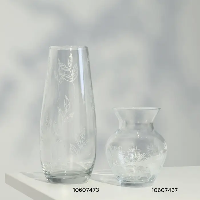 Ваза для цветов &laquo;Ботаника&raquo; стеклянная, прозрачная, 26 см, 1.7 л.