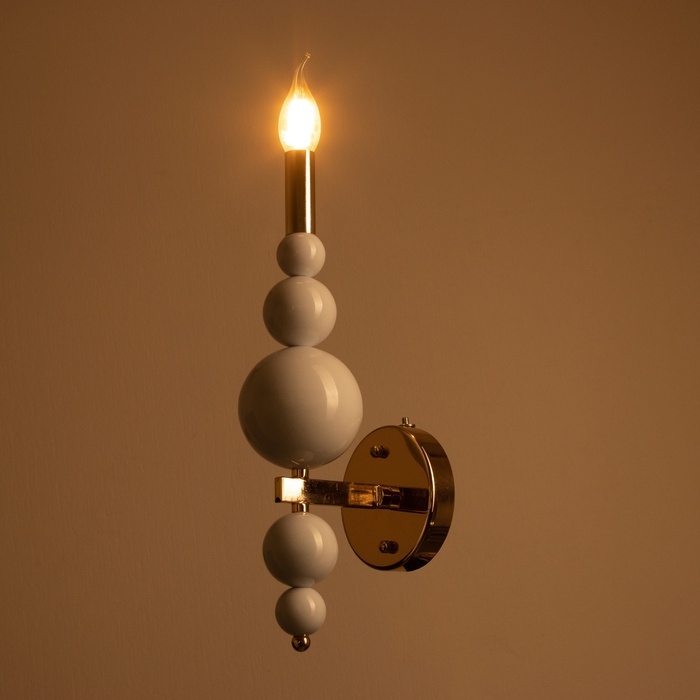 Бра "Сиена" 1хЕ14 40Вт бело-золотой 12х17х40 см