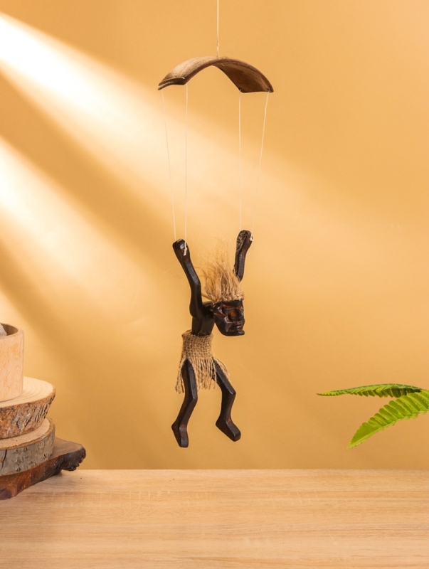 Сувенир  Сувенир "Абориген парашютист" дерево, кокос, 8х6х33 см