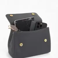 Сумка женская мессенджер TEXTURA на магните, 25&times;9&times;17 см, серая