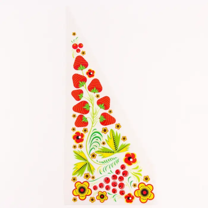 Термонаклейка &laquo;Хохлома ягодки&raquo;, уголок справа, 15&times;30 см, набор 10 шт.