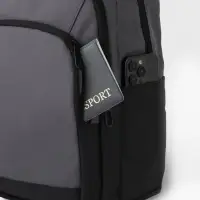 Рюкзак, 27*14*38,5 см, 2 отд 3н/карм, Комби, Водонепрон. дно, серый/черн