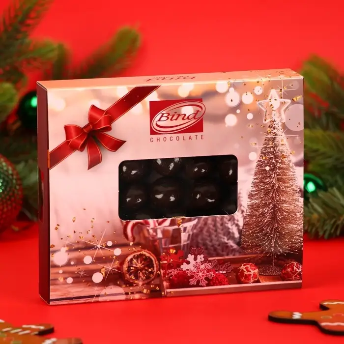 Шоколадное драже &laquo;Малина в темном шоколаде&raquo;, Золотой Новый Год, 100 г