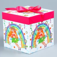 Коробка подарочная самосборная «Детская» Фея 15×15×15 см
