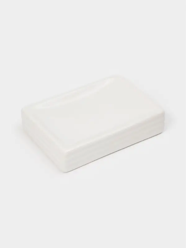 Набор для ванной "Альба" 4 предмета (дозатор, 2 стакана, мыльница), цвет белый