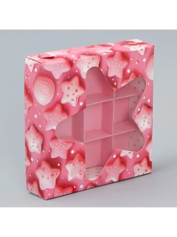 Коробка для конфет, кондитерская упаковка, 9 ячеек, &laquo;Сладости&raquo;, 14.7&times;14.7&times;3.5 см