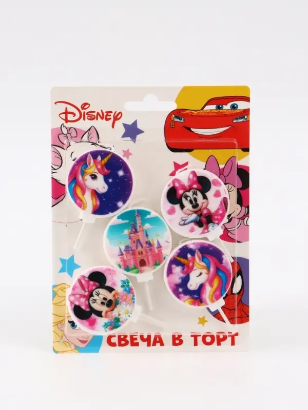 Свечи в торт, набор 5 шт, Единорог
