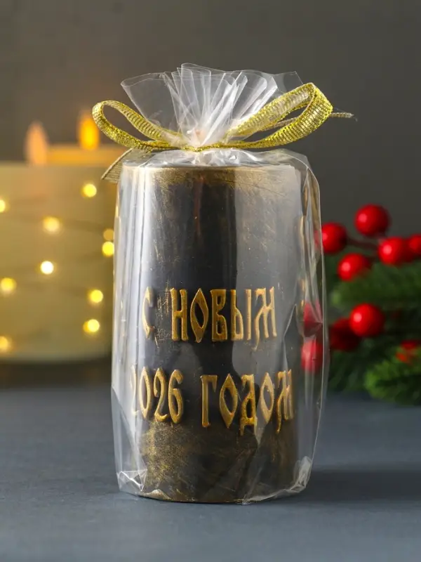 Декоративная свеча Декоративная свеча "Столбик с лошадью" (бронза) 215 г 55х55х100 мм