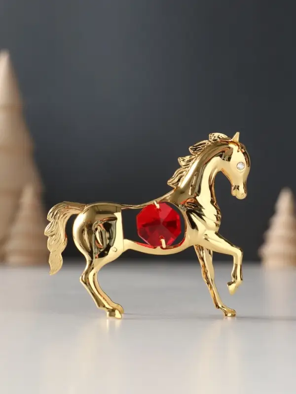 Сувенир Лошадка маленькая с 2-мя красными хрусталиками, 7х2х6 см. Сувенир Лошадка маленькая с 2-мя красными хрусталиками, 7х2х6 см.