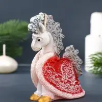 Свеча фигурная "Лошадка с попоной" 8,5х4х11 см, цв. серебро