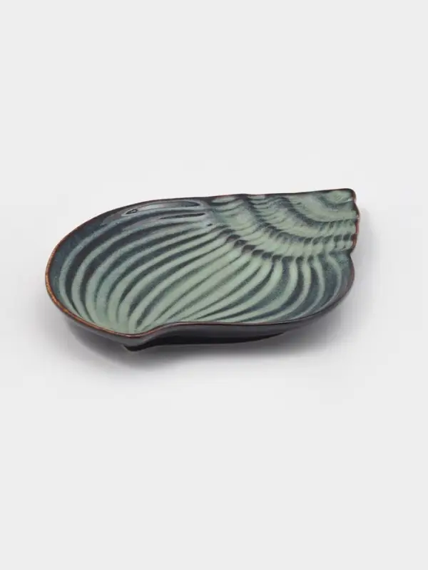 Блюдо сервировочное &laquo;Ракушка&raquo;, 18.5&times;14 см, керамика, бирюзовое