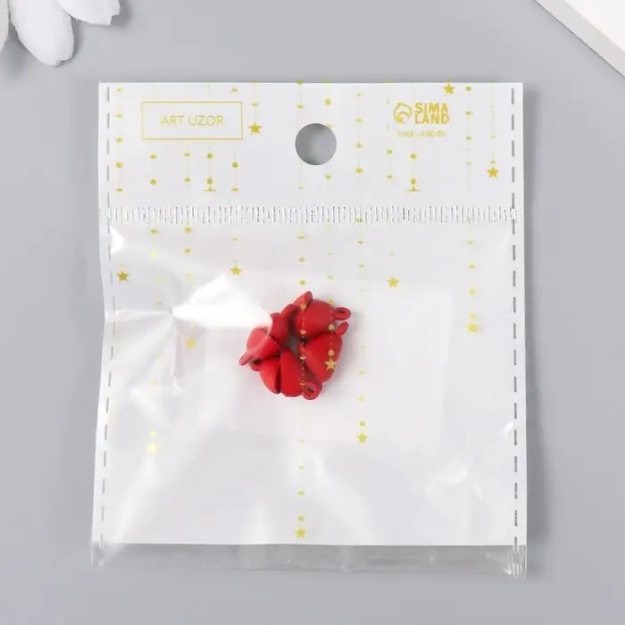 Фурнитура для бижутерии и украшений, замок магнитный «Арт Узор. Сердечко», 2 шт., красный матовый,1.2×1.2 см