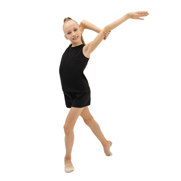 Майка спортивная для гимнастики и танцев Grace Dance, р. 44, цвет чёрный Майка спортивная для гимнастики и танцев Grace Dance, р. 44, цвет чёрный