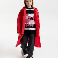 Дождевик детский RainDrop Kids, красный, 8 лет (рост 118-128)
