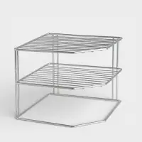 Подставка для посуды, 2 яруса, 25&times;25&times;20 см, хром
