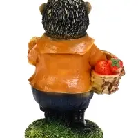 Садовая Фигура из полистоуна &laquo;Ёжик с клубникой&raquo;, 23&times;12&times;12 см