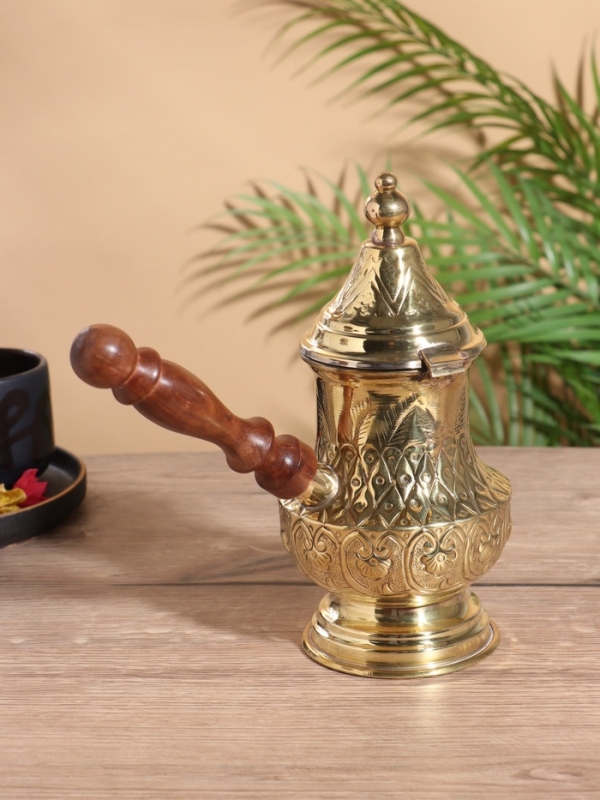 Турка Турка "Волшебная лампа" латунь, с крышкой и деревянной ручкой 350 мл