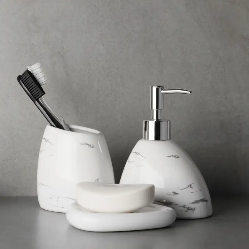 VETTA Дозатор для жидкого мыла Marble, керамика, 2 цвета