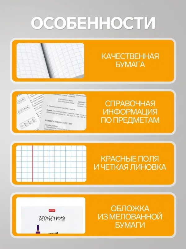 Предметная тетрадь по геометрии Hatber &laquo;Приключения кота Пирожка&raquo;, 48 листов, в клетку, со справочным материалом, обложка из мелованной бумаги