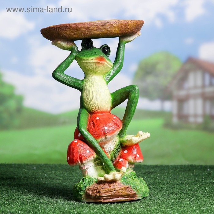 Садовая фигура  Садовая фигура "Поилка лягушка с подносом" 20х22х36см