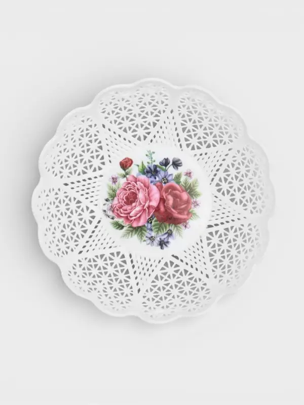 Ваза для хлеба и фруктов &laquo;Кубань. Сердце&raquo;, 18&times;4.5 см, белый, рисунок МИКС