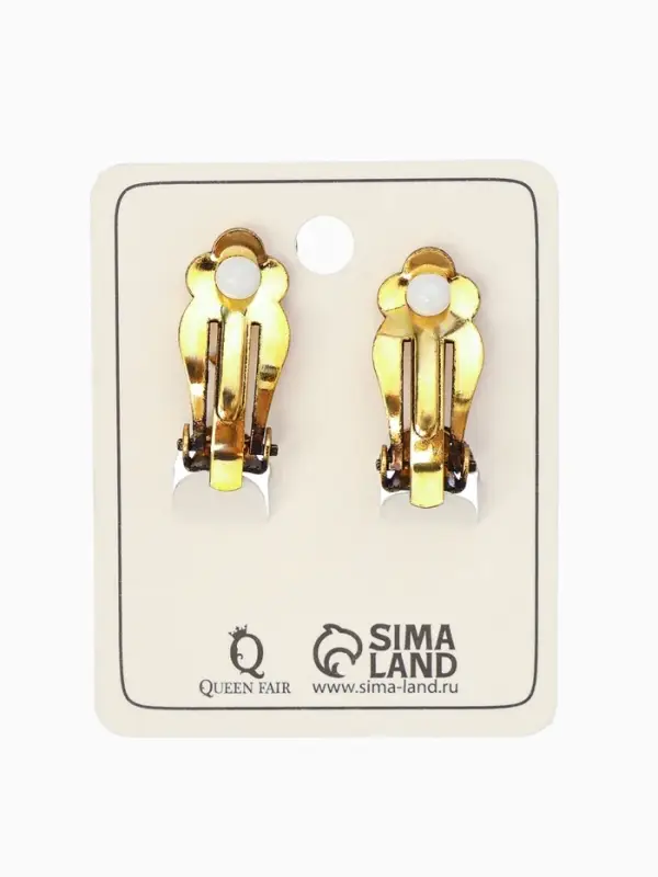 Серьги клипсы для ушей QF &laquo;Плетение&raquo;, цвет чернёное золото