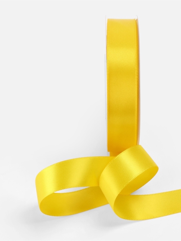 Лента атласная двухсторонняя № 0645 20мм*25±1м жёлтый TR