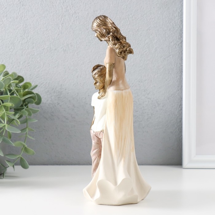 Сувенир полистоун  Сувенир полистоун "Мама с сыном" бронза, пастельные оттенки 11х8х22,5 см