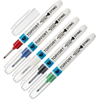 Набор маркеров строительных Topfort 1 мм с длинным наконечником 5 цв