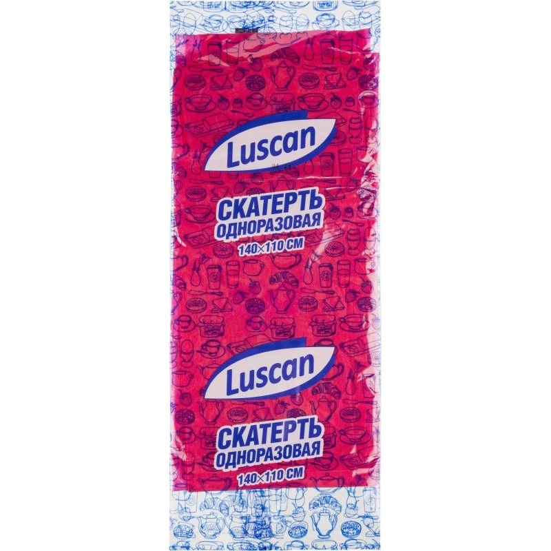 Скатерть одноразовая Luscan, 110х140см, красная