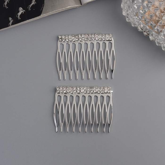 Гребень для волос Гребень для волос "Медея" (набор 2 шт) классика нить, 5х4 см, серебро