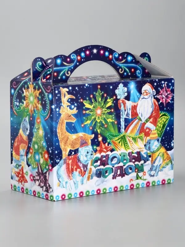 Подарочная новогодняя коробка «Неон», для сладких подарков, 25×12×24 см Подарочная новогодняя коробка «Неон», для сладких подарков, 25×12×24 см
