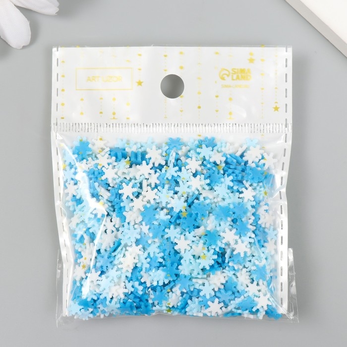 Декор для творчества пластик Декор для творчества пластик "Снежинки" набор 20 гр МИКС