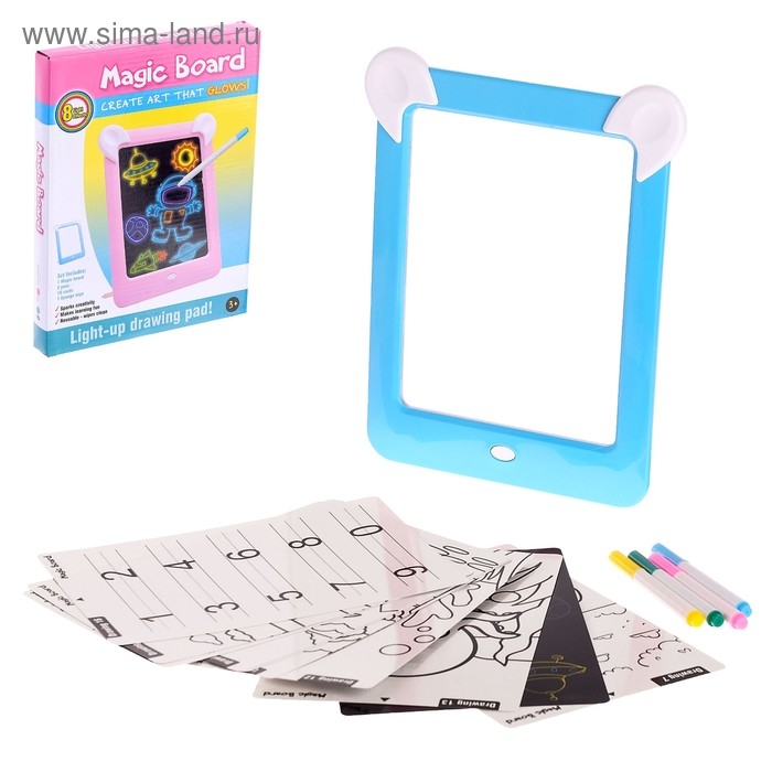 Планшет для рисования 3D «Зайка», с ручками и карточками, цвет МИКС Планшет для рисования 3D «Зайка», с ручками и карточками, цвет МИКС