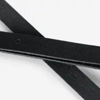 Ручка для сумки из натуральной кожи, с карабинами, 125&times;1.2 см, чёрная
