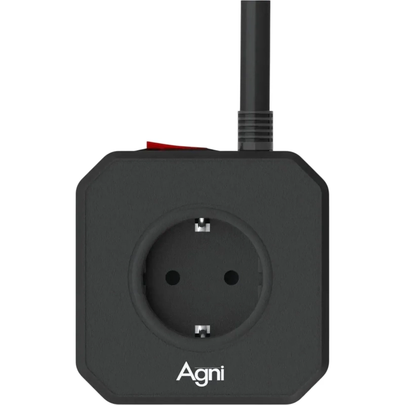 Сетевой фильтр AGNI  5р/3м,3USB 1TYPE-C,черный(TP-VE4U5E-C-3m-black)