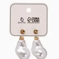 Серьги жемчуг "Капля борроко", цвет белый в золоте Серьги жемчуг "Капля борроко", цвет белый в золоте