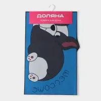 Коврик влаговпитывающий придверный &laquo;Доляна. Бульдог&raquo;, без окантовки, 38&times;57 см, синий