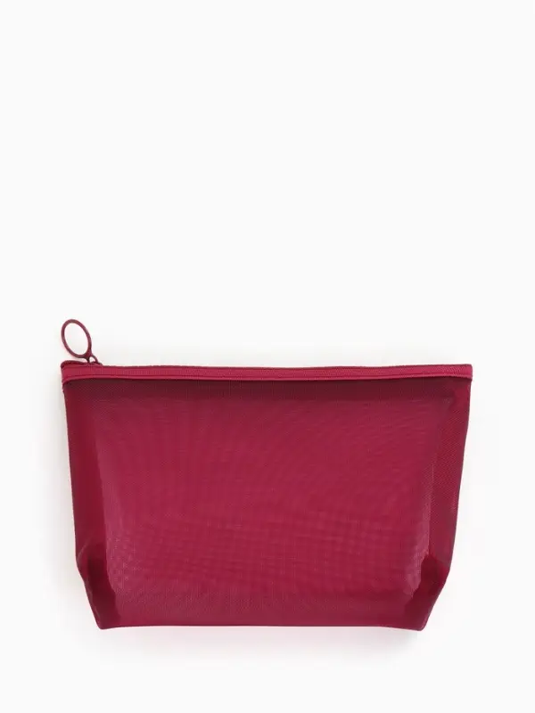 Косметичка Classic, сетка, на молнии, бордовая