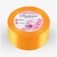 Лента атласная, 40 мм, 23&plusmn;1 м, жёлто-оранжевая №17