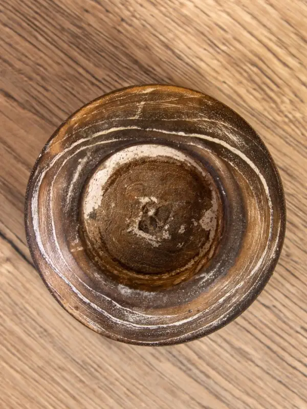 Подсвечник, d=3 см, 8&times;8&times;10 см, дерево джати, тёмно-коричневый