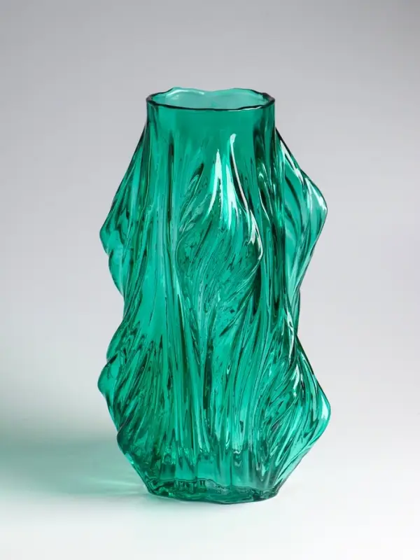 Ваза для цветов &laquo;Греверли&raquo;, 31&times;10 см, стекло, зелёная