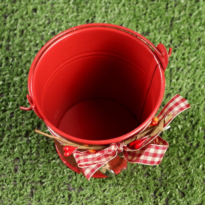 Кашпо  Кашпо "Ведерко Рустад" красное, 10х10х9см