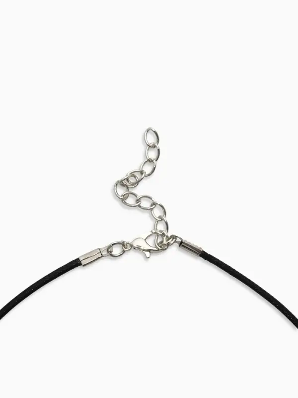 Кулон на шнурке &laquo;Трилистник&raquo;, цвет чернёное серебро на чёрном шнурке, 42 см