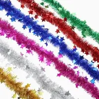Мишура новогодняя &laquo;Зимнее волшебство. Марс&raquo;, звёзды d=6 см, 200 см, МИКС